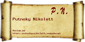 Putnoky Nikolett névjegykártya